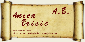 Anica Brisić vizit kartica